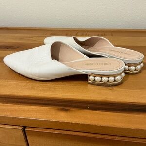 Nicholas Kirkwood Leather Beaded Accent Mules - Size 39.5